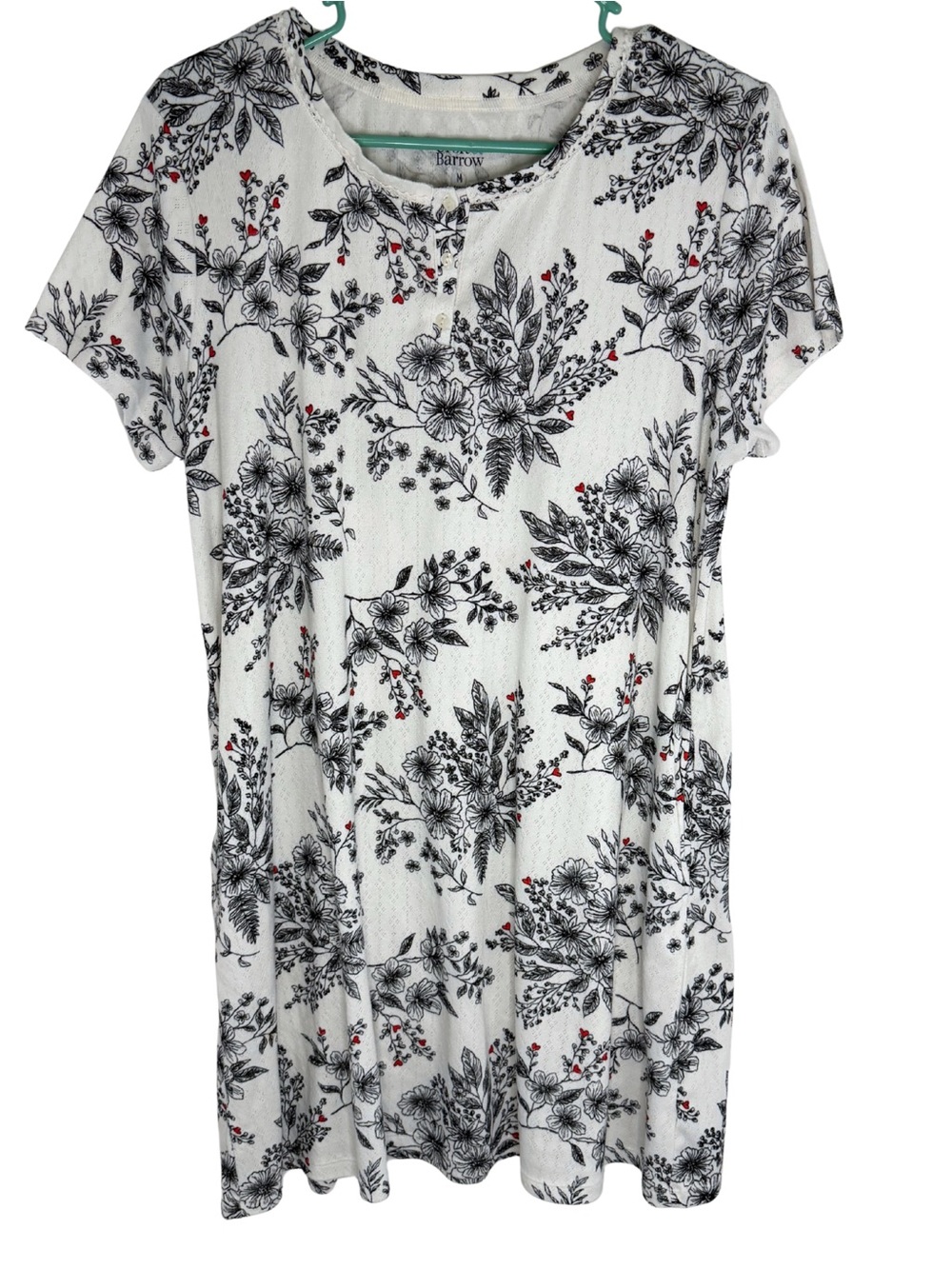 3/$20 Croft & Barrow Floral Short Sleeve Sleep Dress Nightgown Size Medium